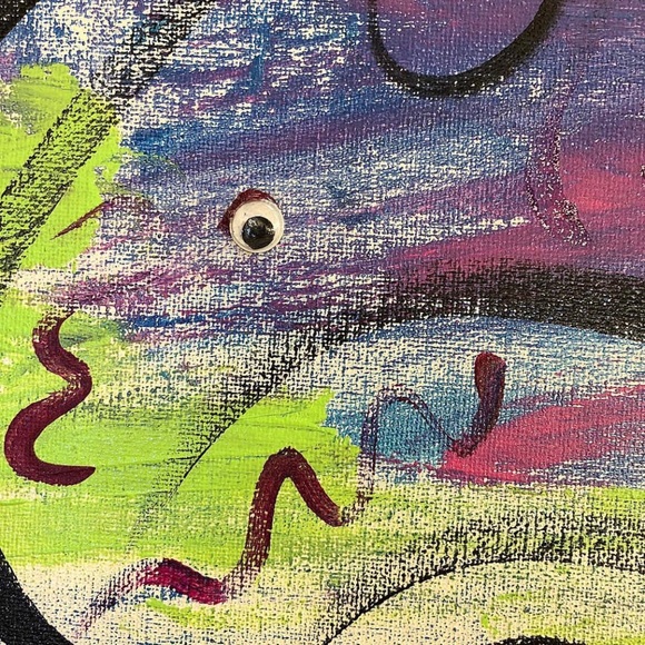 Google Eye Trippy Painting Handmade - Picture 3 of 4